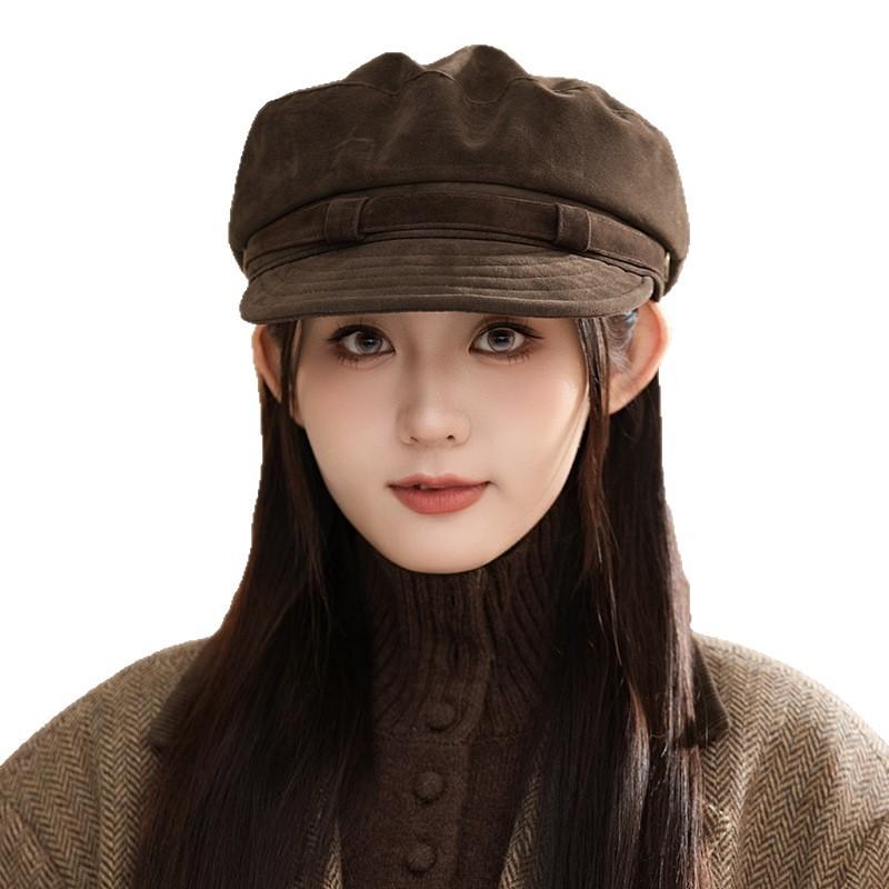 Versatile Retro British Style Beret Autumn and Winter Hat Women's Fashion Painter Hat High End Warm Newspaper Hat