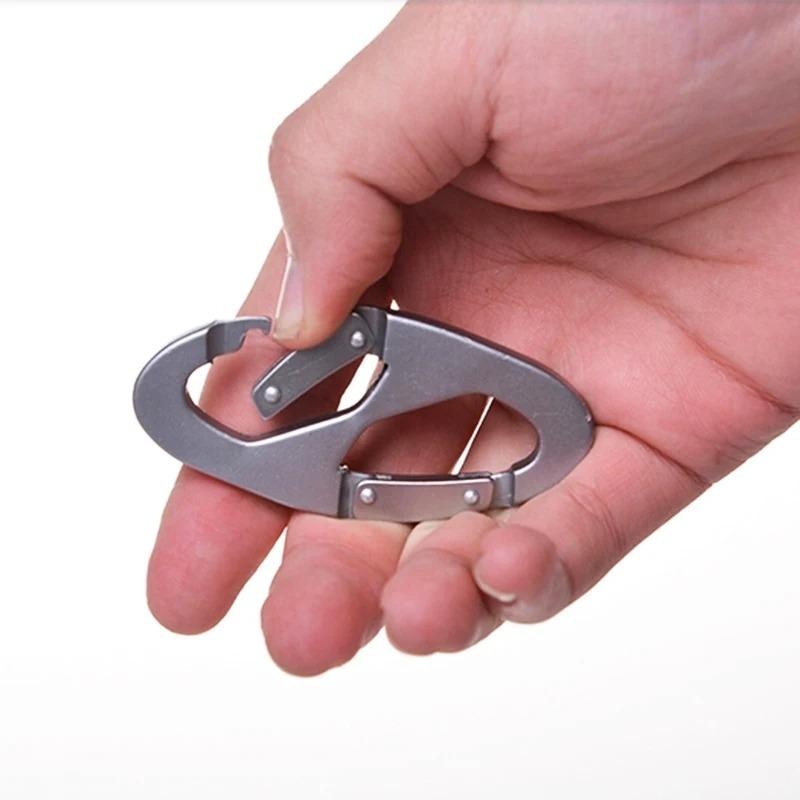 5pcs/set 8-Shaped Locking Carabiner Clip Aluminum Alloy Key Ring for Hiking Camping Traveling Sport Outdoor Activities Safety Buckle.