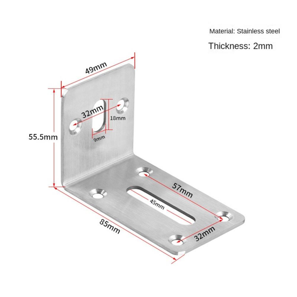 

Wall Mounted Angle code Space Saving Fixing Bracket Wall Mounted Support Furniture Sliver 55*85mm
