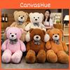 Bear Teddy Oversized Plush Toy With Checkered Bow Decoration For Gift Kids