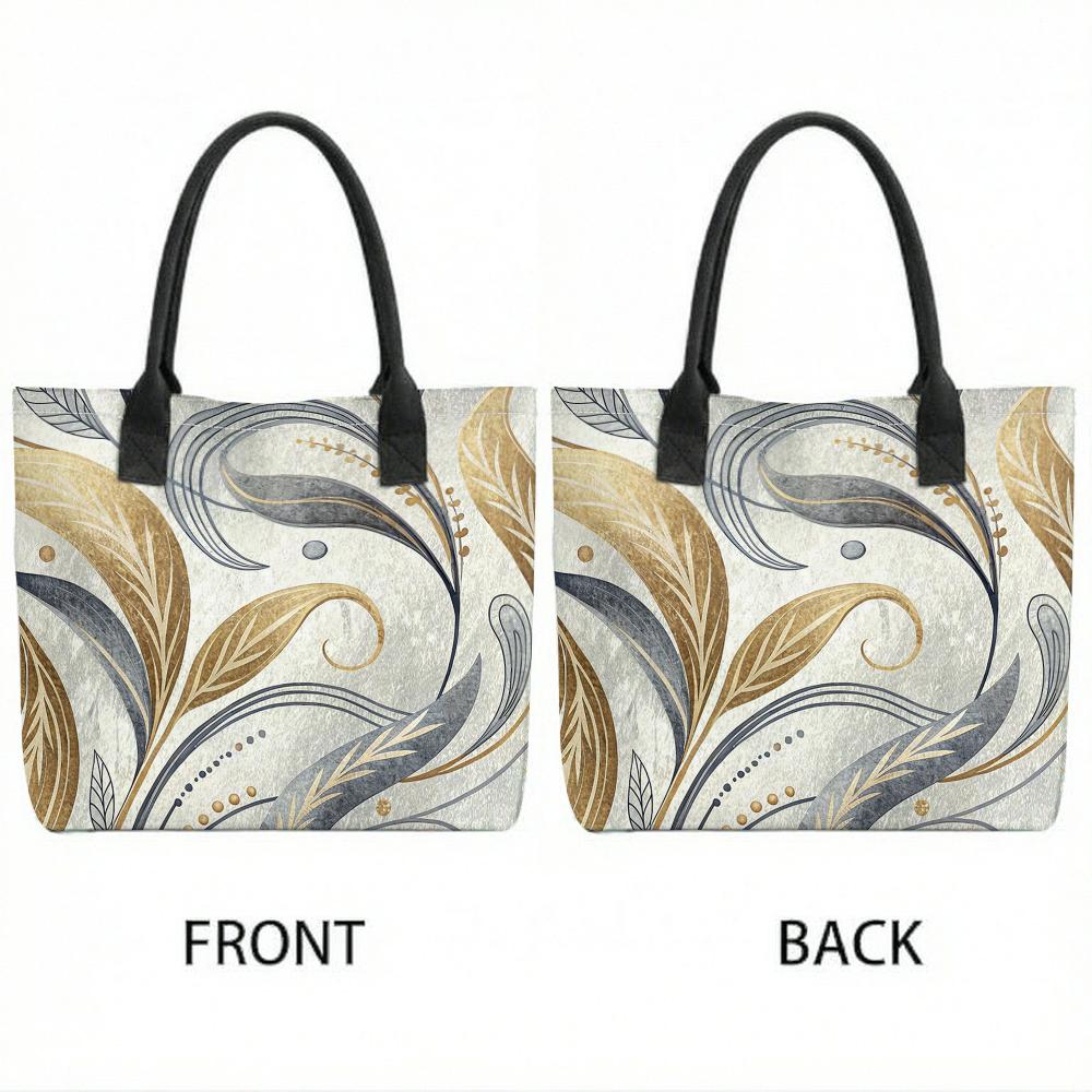 Boho Floral Tote Bag Casual Daily Handbag Lightweight Shopping Purse