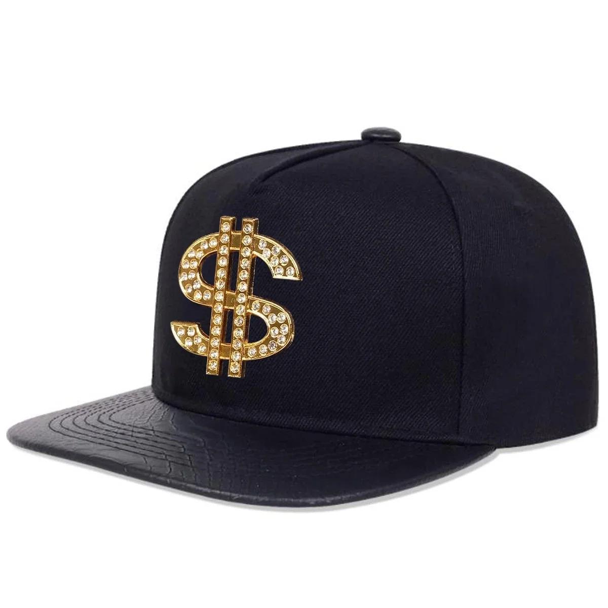 

Unisex Diamond USD Letter Label Hip-hop Hats Spring Autumn Outdoor Adjustable Casual Baseball Caps Trucker Caps Sunscreen Hat чёрный