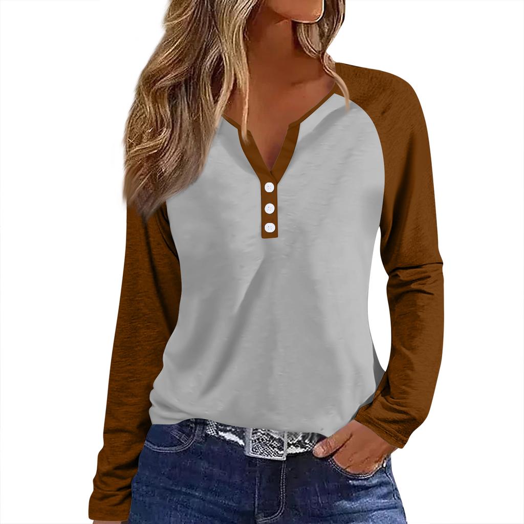 Women's T Shirt Tee Button Floral Print Long Sleeve Daily Weekend Fashion Basic V-Neck Regular Top