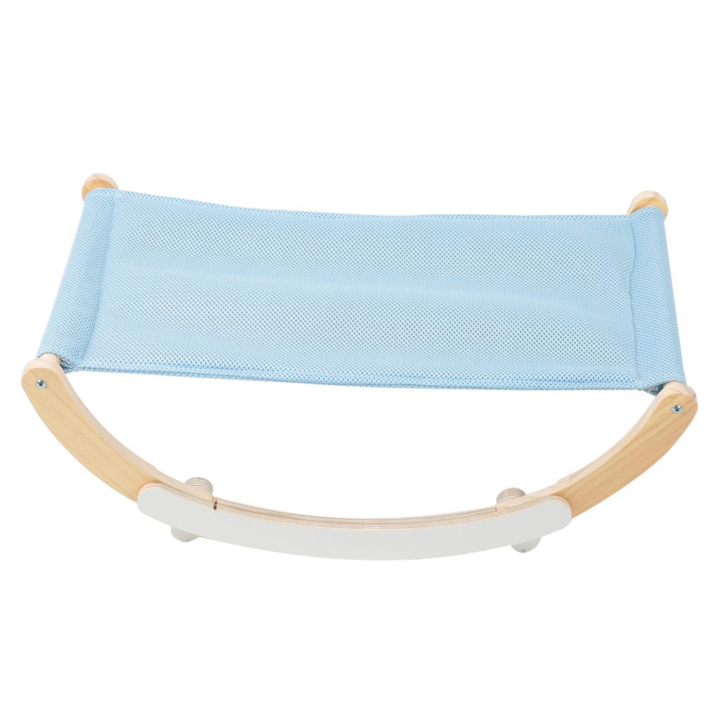 Indoor Cat Swing Chair Wooden Frame Hammock Sleeping Rocking Bed Cat Furniture ToyBlue