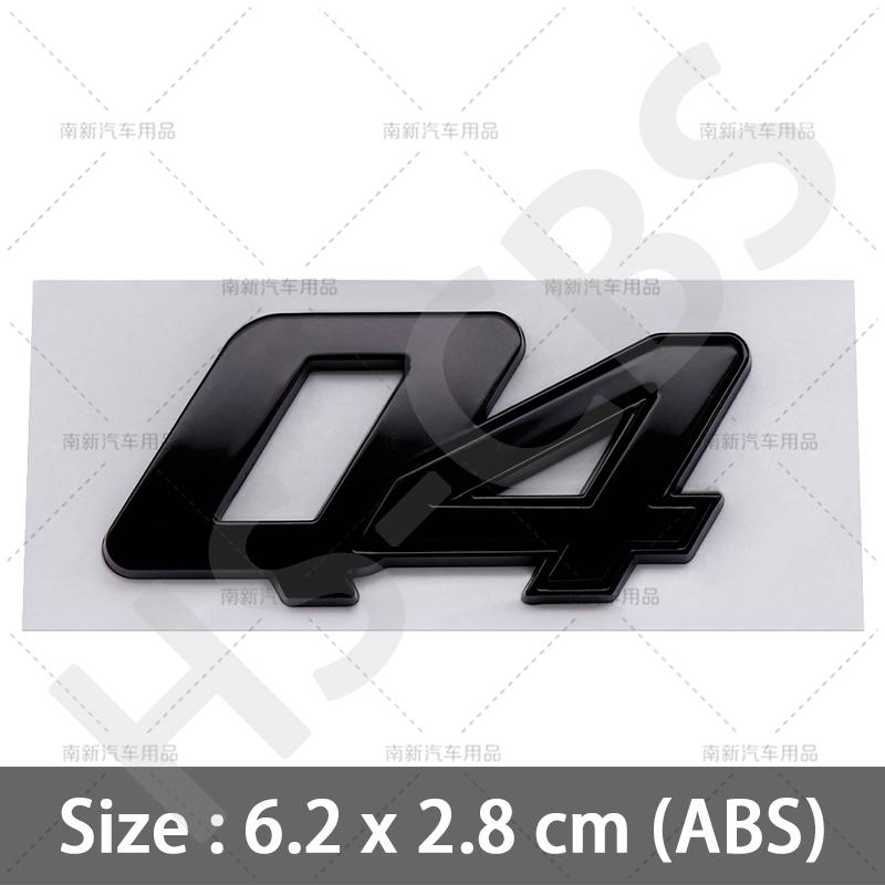 3D ABS Q4 Letter Emblem Logo Rear Trunk Badge Car Styling Sticker For Levante Ghibli Grecale Quattroporte GranCabrio