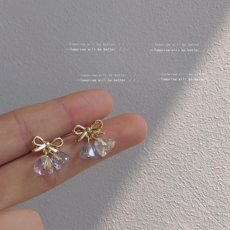 

K-style South Korea Dongdaemun Same Product 925 Silver Needle Plated 14K Bell Stud Earrings Women s Handmade Stylish Earrings Earrings A919