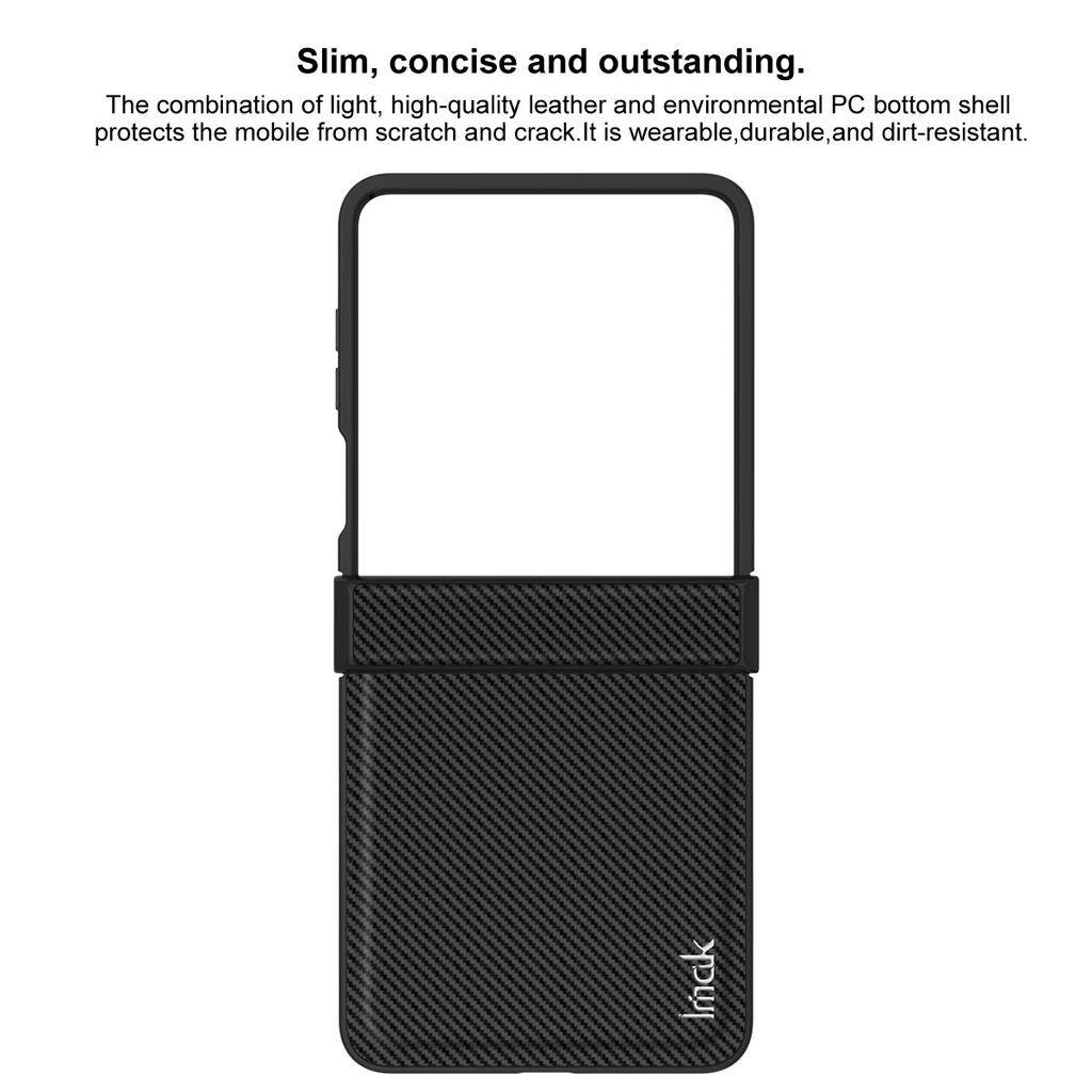 IMAK Ruiyi Series for Samsung Galaxy Z Flip7 5G Case Carbon Fiber Texture Leather+PC Phone Cover