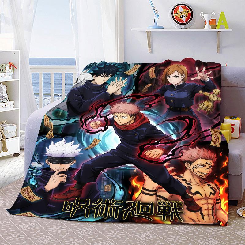 Jujutsu Kaisen Manta Suave y Cálida de Franela Manta Acogedora y Ligera para Sofá Cama Decoración del Hogar -QJY