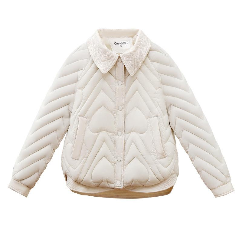 New Lapel Short Cotton Coat Women's Thickened Shirt Collar Loose Versatile Cotton Coat Women's