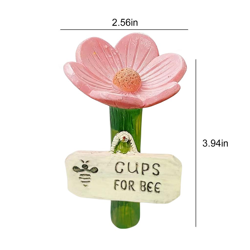 NOWY Napajak dla Owadów Motyli Pszczół Miska Kąpielowa z Kwiatowym Wzorem Podajnik dla Zapylaczy Pszczół Kubek do Picia dla Spragnionych Zapylaczy Owadów