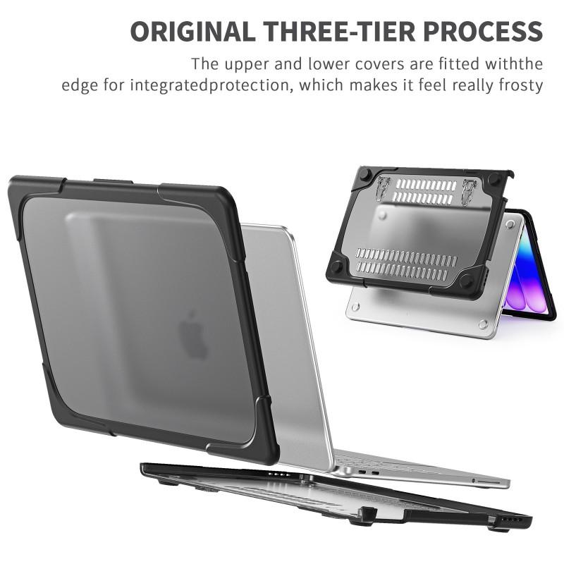 Matte Finish Laptop Case With Cooling Stand MacBook Air Pro Neo 13 A3404 2026 Shockproof TPU Plastic Cover