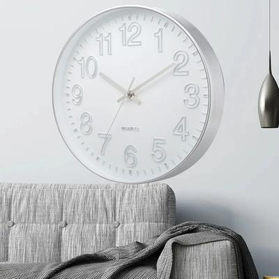 Horloge Murale Silencieuse de 12 Pouces Silencieuse Ne Tique Pas Ronde Tridimensionnelle à Suspendre au Mur pour Bureau Chambre Salon