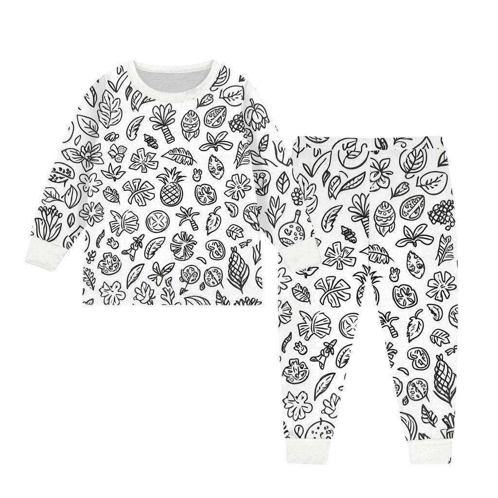 Dětská vybarvovací sada kalhot Chlapci Dívky Zábavné DIY Ručně malované 2dílné Outfity Kreslené Omalovánky Oblečení Sady