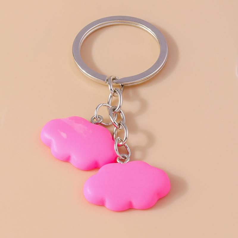 Cute Resin Canday Colors Cloud Keychain for Women Girls Rainbow Keyring Pendants Handbag Decor DIY Jewelry Accessories