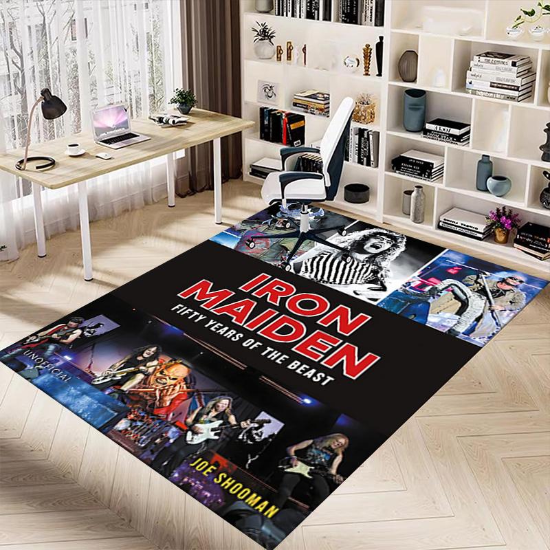Iron Maiden 50Th Anniversary Carpet For Playroom Bedroom Living Room Sofa Home Decor Kids Game Area Rug Nonslip Floor Mat