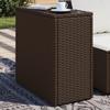 VidaXL Garden Side Table with Brown Rattan Glass Top 366214