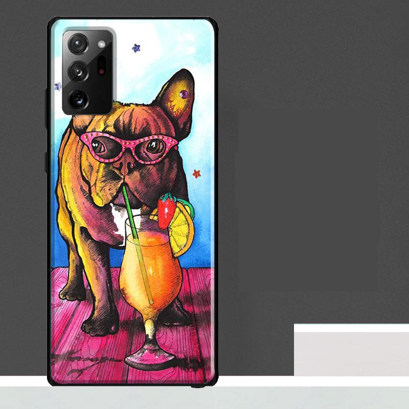 Watercolor French Bulldog Painting Case For Samsung Galaxy S25 Ultra S21 S22 S23 S24 Ultra S9 S10 S20 Plus S25 FE Phone Cover