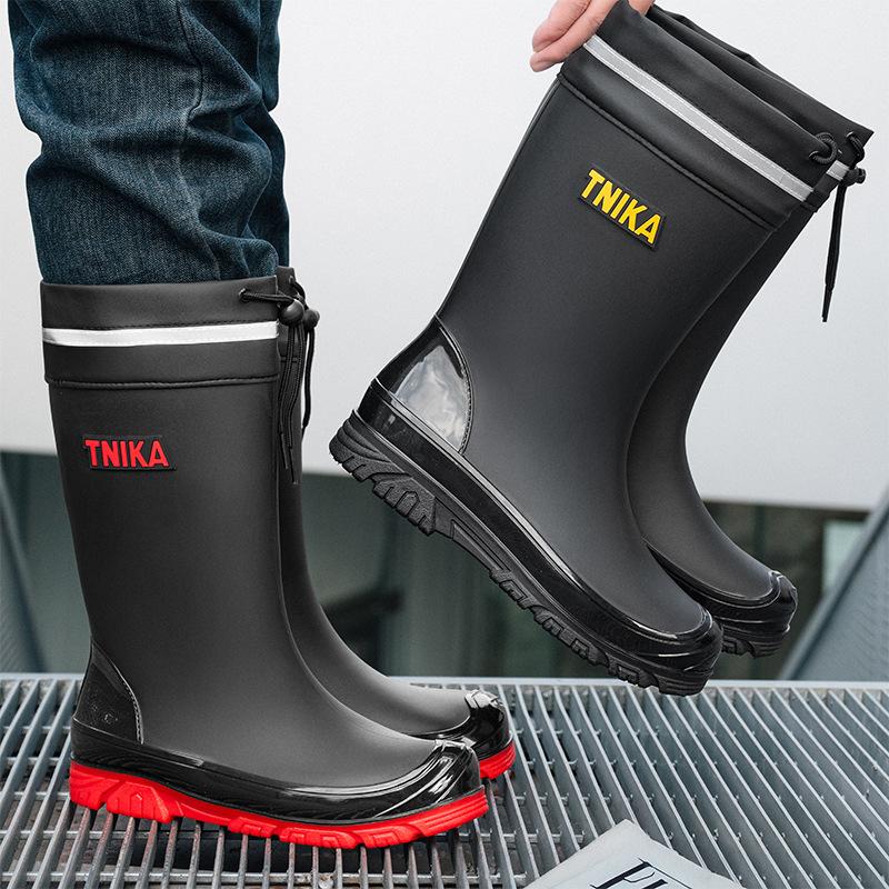 New Men Rain Shoes Boots Waterproof Rubber Shoes for Fishing Husband Work Safety Man Mid-Tube Rain Boots Non-Slip Water Footwear