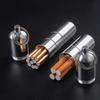 Stylish Cigarettes Container with Keychain Portable Cigarettes Holder Aluminum Metal Cigarettes Storage Tube for Men