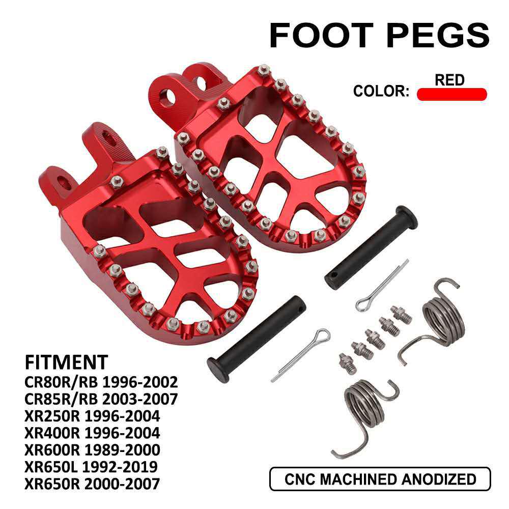 CNC Aluminum Foot Pegs for XR250/400/600R, KLX250 Off-Road Motorcycles