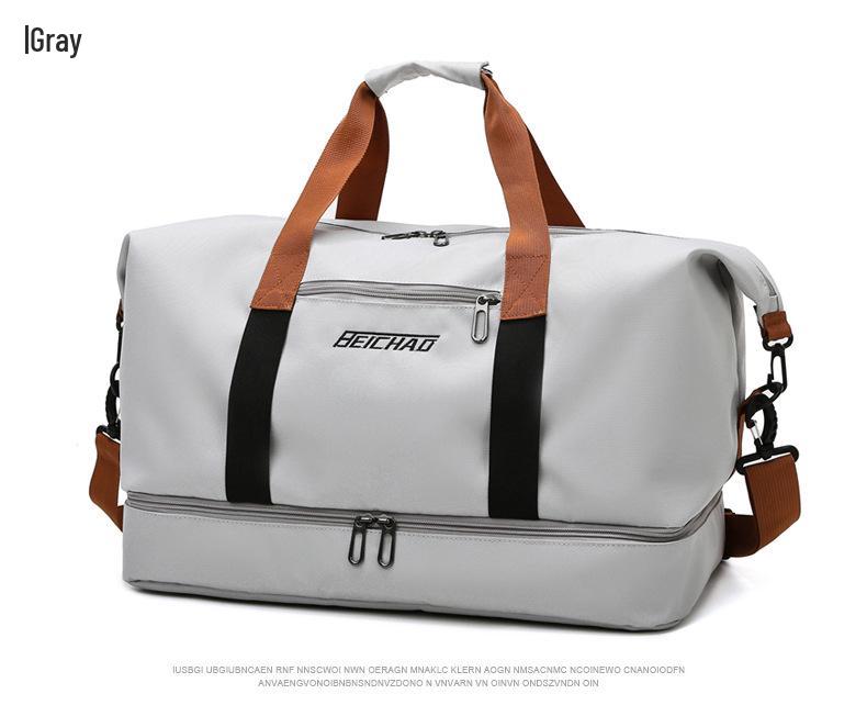 Trolley Handle Travel Bag: Large Capacity, Wet/Dry Separation, Print Logo, Independent Shoe Compartment