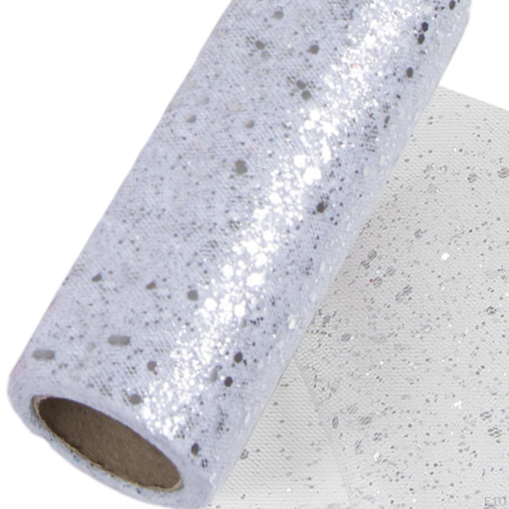 Glitter Tulle Mesh Ribbon 10 Yards Novelty Lightweight Sequined for Clothing