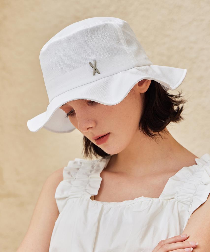 Bajal Va Studded Frill Bucket Hat White