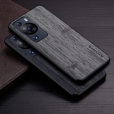 Case for Huawei P60 Pro P60 Funda Bamboo Wood Pattern Leather Phone Cover Luxury Coque for Huawei P60 Pro Case Capa