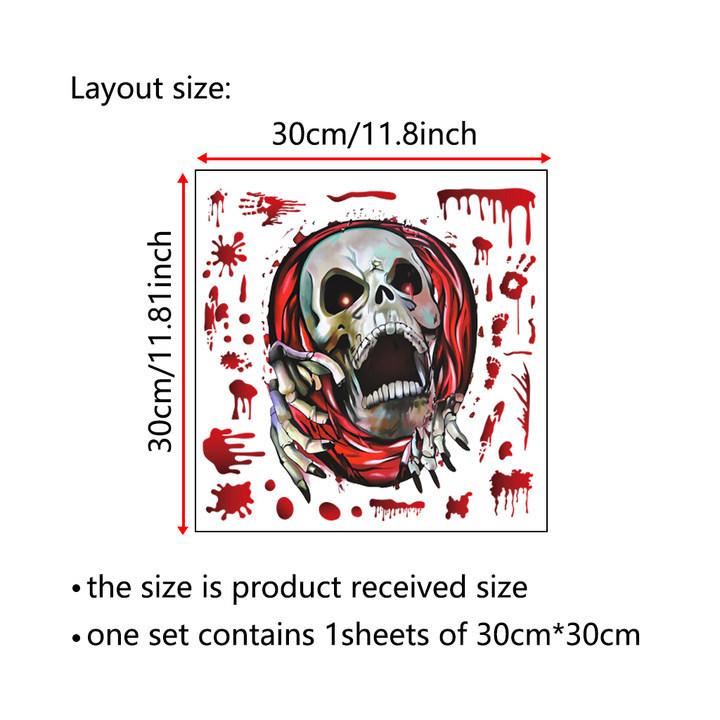 3D Halloween Floor Wall Decals Scary Ghost Halloween Wall Stickers, Removable Peel And Stick Halloween "Scary Sticker" Decor