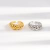 Trendy Niche Twisted Croissant Shaped Minimalist Open Index Ring Simple Statement Jewelry For Women