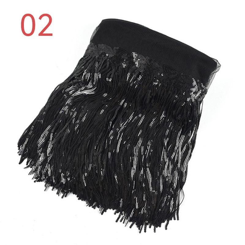 10 Yard 20cm Colorful Sequins Tassel Lace Fabric Fringe Trim Ribbon Latin Dance Performance Dresses Decor Diy Sewing Accessories