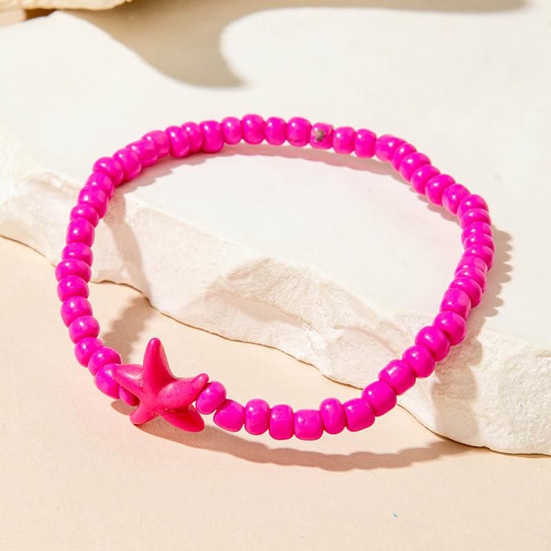 Accessories, Bohemian Colored Starfish Multi-Colored Beaded Stacked Ladies Bracelet