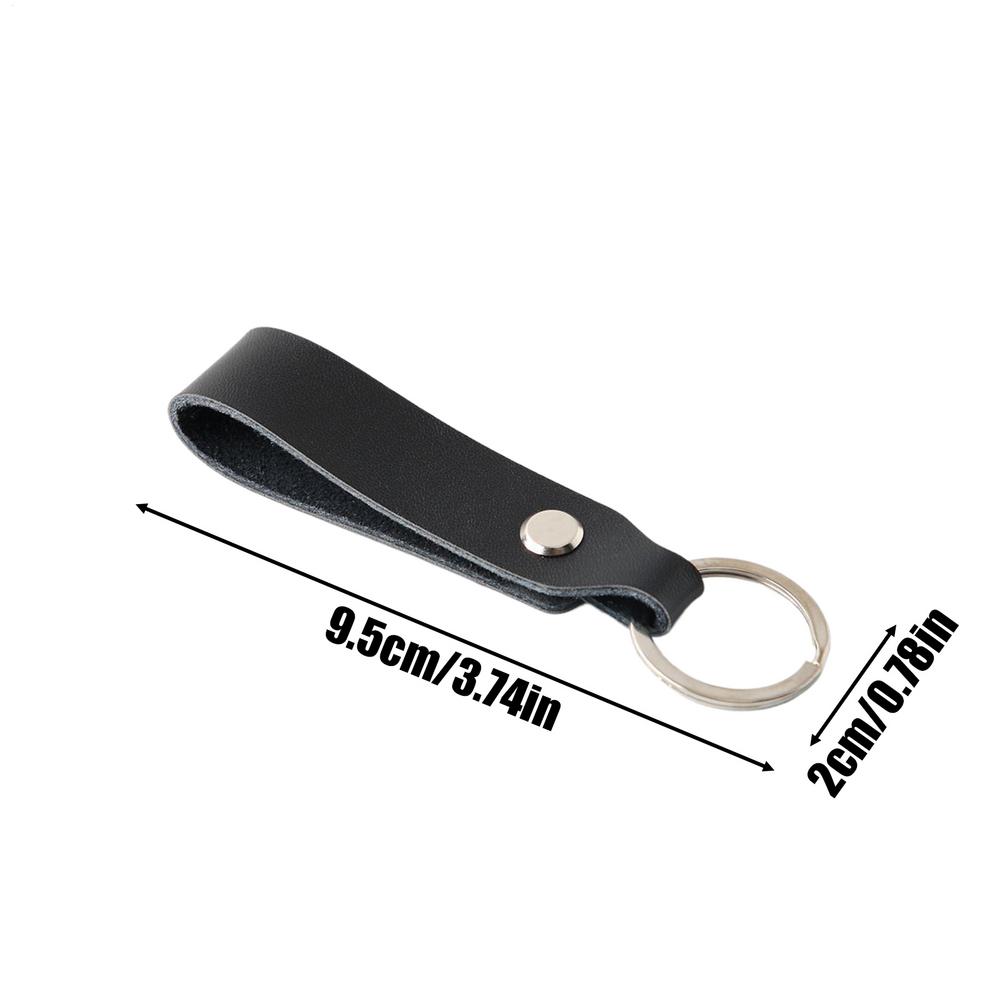 Leather Keychain Car Home Key Ring Holder Lanyard Women Men Wristlet Key Ring Holder Lanyard Stylish Accessory For Friends чёрный