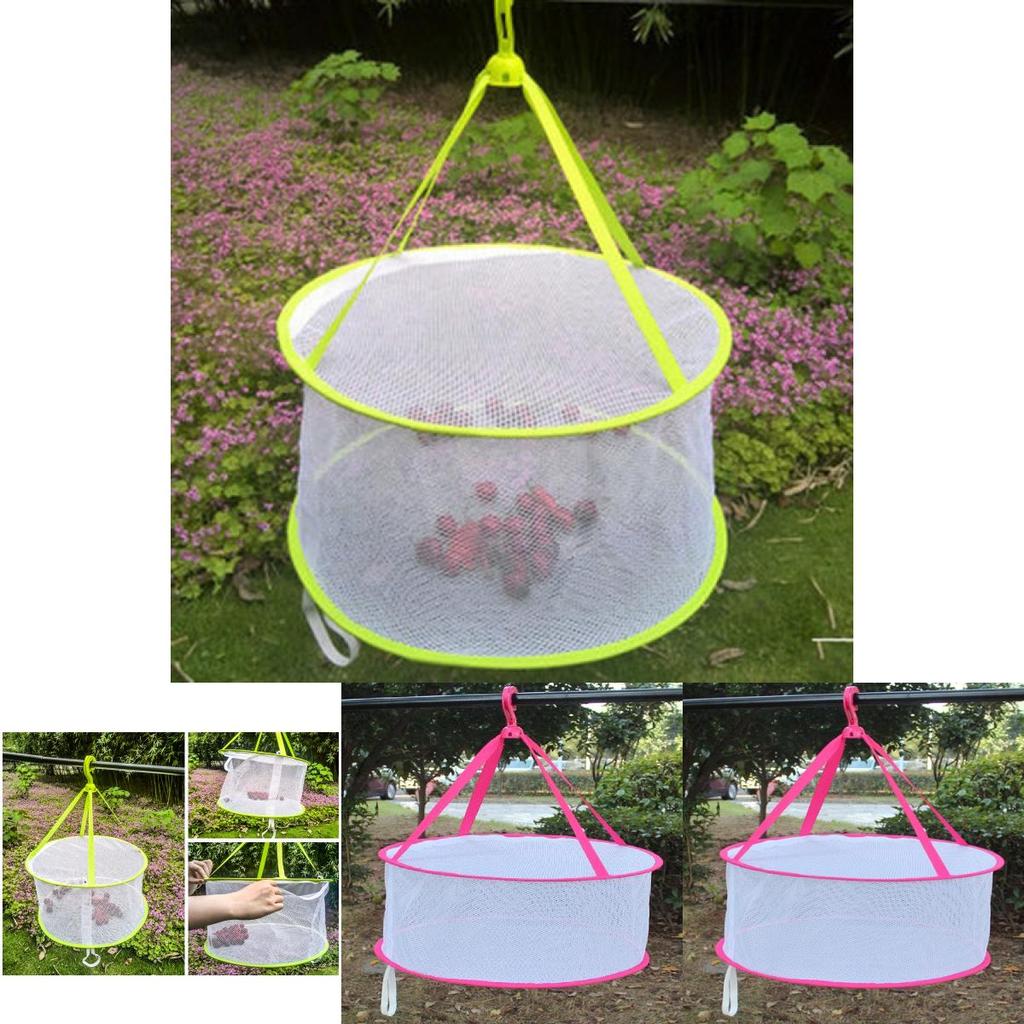 Foldable Clothes Drying Mesh Basket With Large Diameter For Sweaters And Underwear Drying