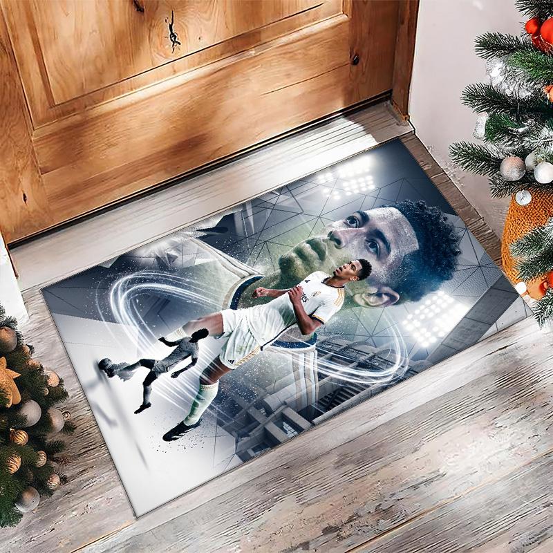 Tappeto Morbido per Area con Motivo Calcio Jude Bellingham Antiscivolo Tappeto per Pavimento Interno Tappetino Decorazione Sportiva per Camera da Letto