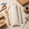 Drawstring Utensil Holder for Students Cutlery Bag, Portable Reusable Pouch, Washable Eco Friendly Travel Organizer Storage Chopsticks Spoons