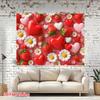 Romantic Strawberry, Heart and Daisy Backdrop Pink Themed Background Cloth for Birthday and Party
