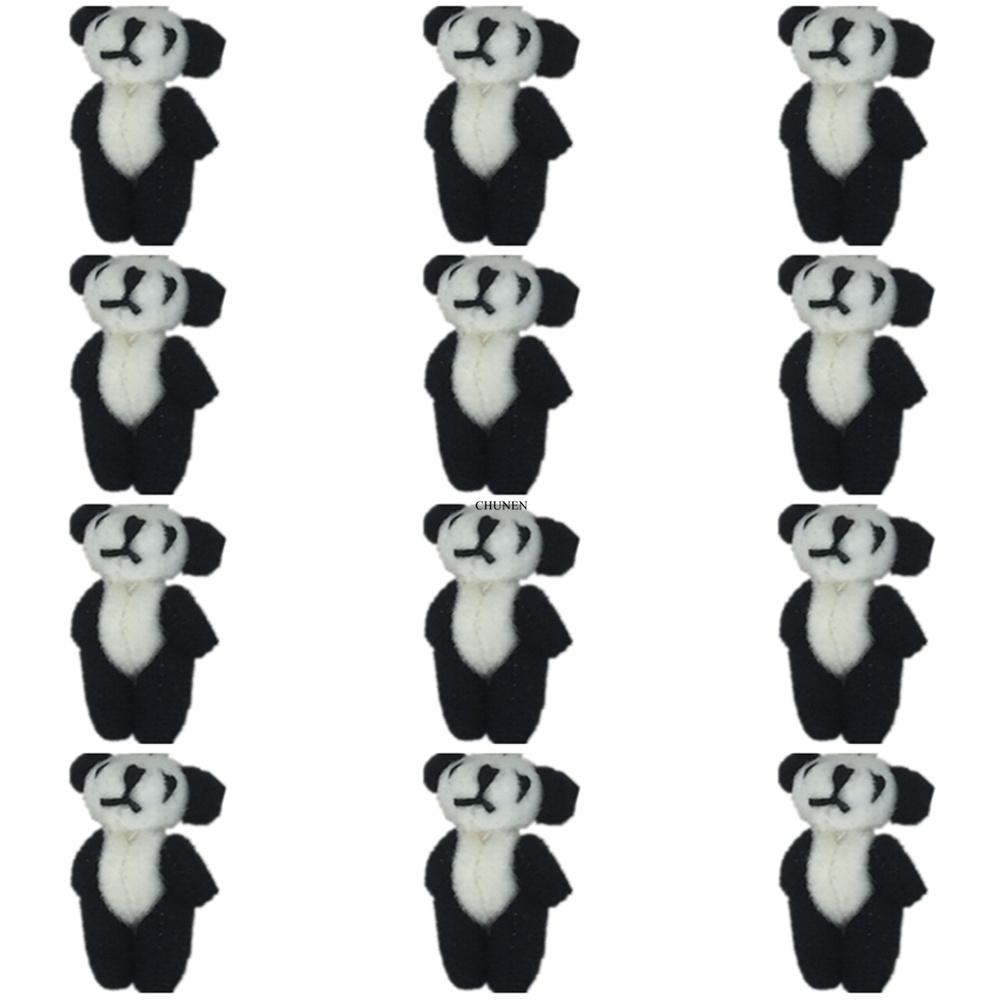 12 Pièces, Petit 4 cm Environ. Peluche Panda , Accessoires de Poupée en Peluche