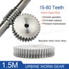1 Set 15-80 Teeth 1.5M 45 # Steel Worm Gear with Rod Bore 8mm 10mm 12mm 15mm Large Transmission Ratio Reducer Tooth Thick 17mm