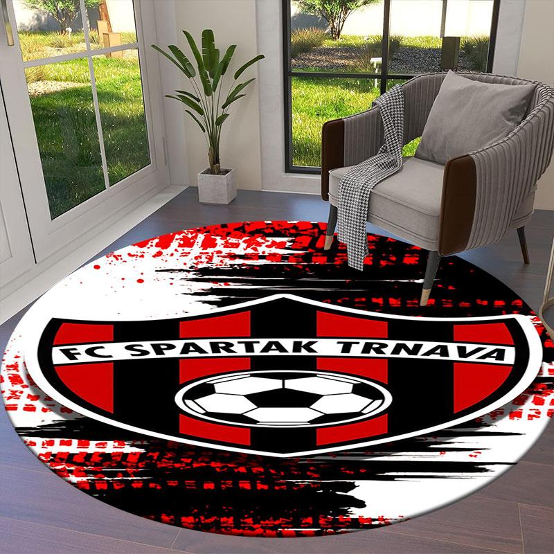 Kulatý koberec FC Spartak Trnava, Koberec do obývacího pokoje, ložnice, k pohovce, herny, Dekorace, Protiskluzová podložka