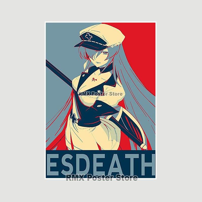 Akame Ga Kill Anime-Poster und Drucke, Wandkunst, Dekoration, weißes Papier, dekorative Gemälde, Bilder, Wohnzimmer, Zuhause, Wandbild