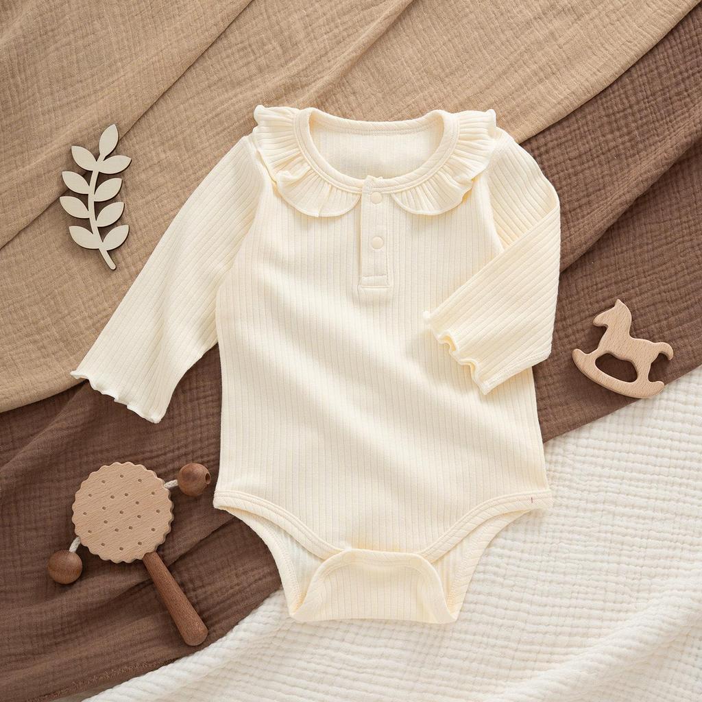 Newborn Princess Spring & Autumn Cotton Romper Set: Baby Girl's Stylish Seasonal Outfit