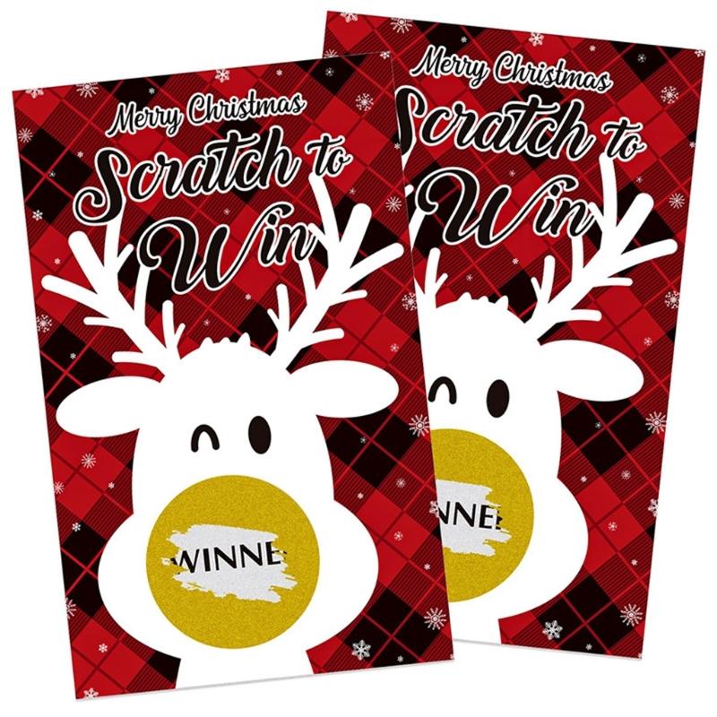 36Pcs Reusable Christmas Party Scratch Off Cards Handmade Gift Coupon Tickets for Birthday Wedding Christmas Celebration