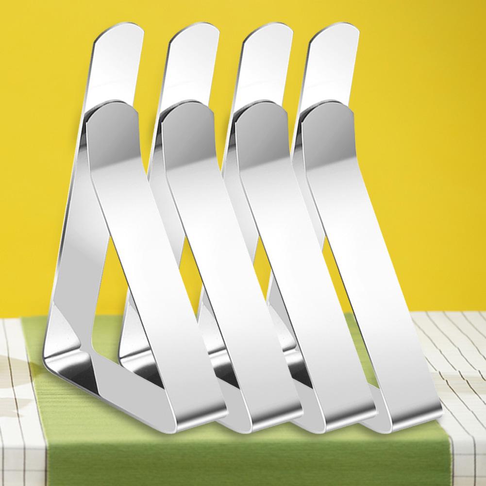 4/6/8Pcs Table Cloth Clips Stainless Steel Table Cloth Holding Clip Fits Up To 1.7” Thick Tables for Dining Restaurant Marquees