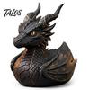 Medieval Fantasy Room Decor Dark Dragon Collectible Duck, Gothic Resin Statue for Home Decor, Hand-Painted Detailed Gift Mythical Figurine,