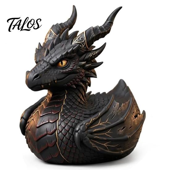 Medieval Fantasy Room Decor Dark Dragon Collectible Duck, Gothic Resin Statue for Home Decor, Hand-Painted Detailed Gift Mythical Figurine,