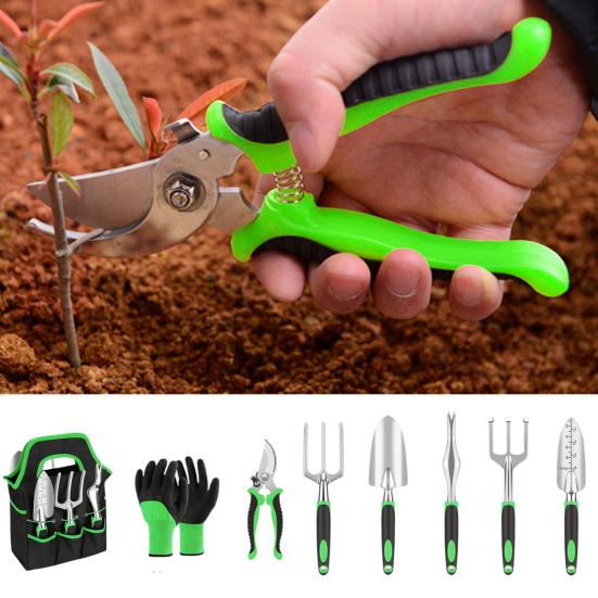 8 Pcs Gardening Tools Stainless Steel Hand Shovel Pruning Shears Garden Supplies with Storage Bag Gifts for Gardening Lovers