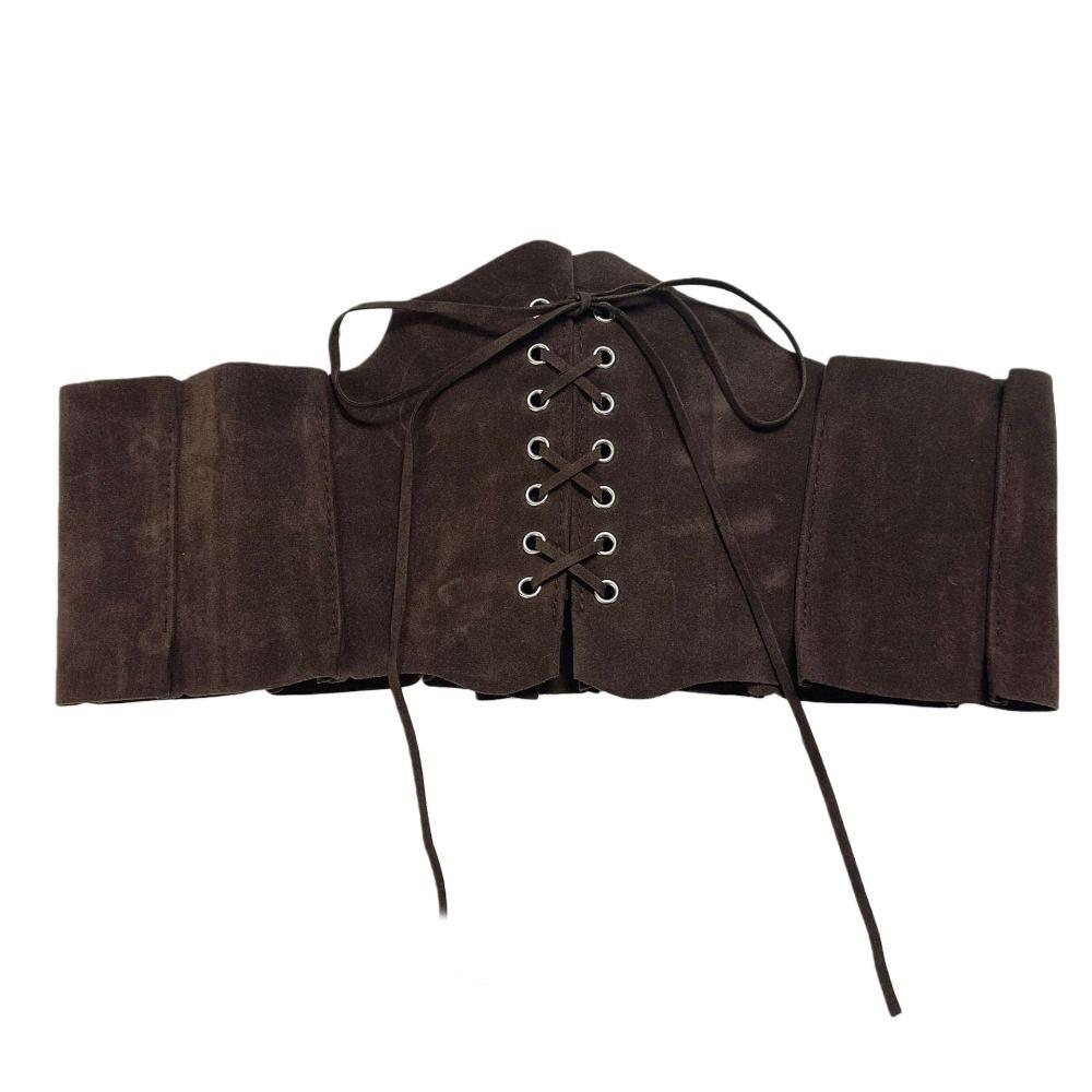 Adjustable Pu Leather Corset PU Leather Suede Wide Belt Elegant Western Cowboy Belt  Outfits