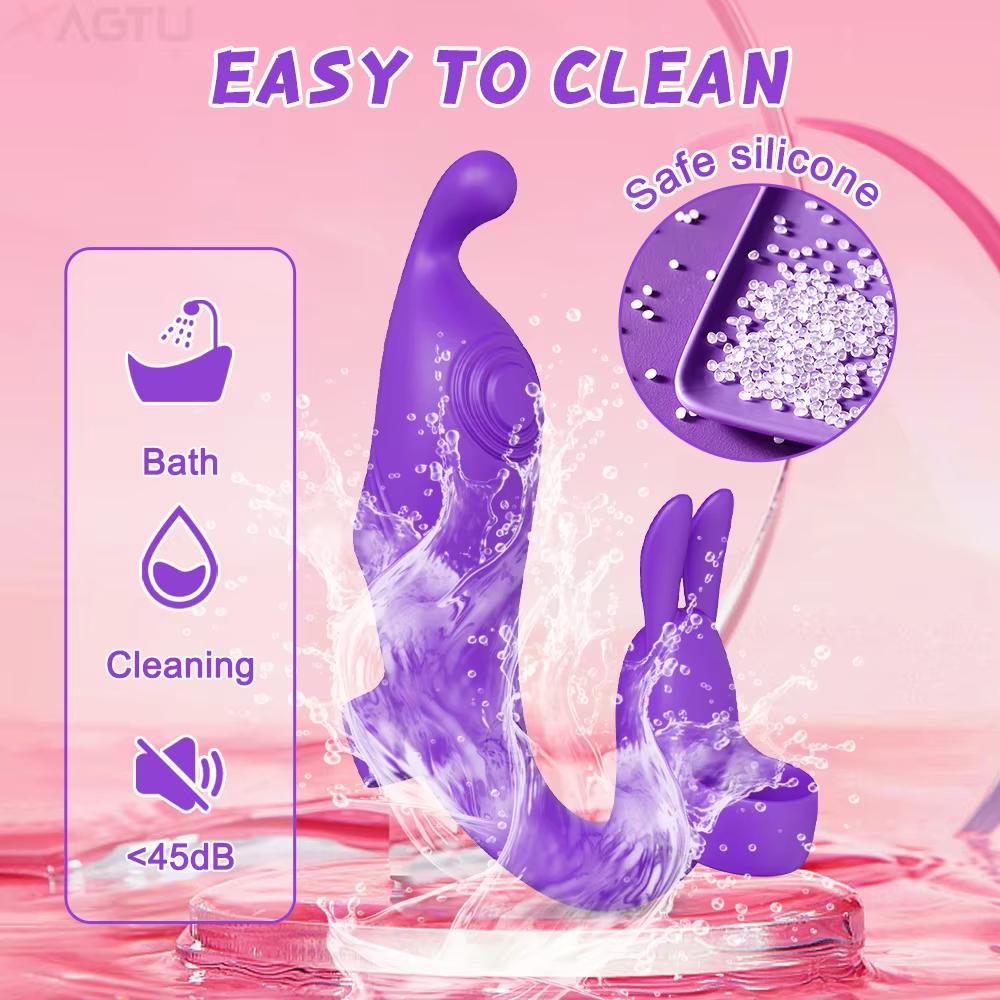 Rabbit Finger Vibrator for Clitoral and G-Spot Stimulation Adult Sex Toy with 10 Vibration Modes Female Masturbation and Couples' Sex Toy