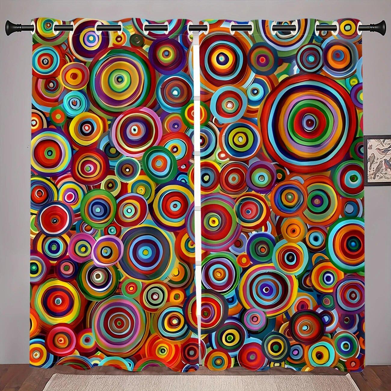 

2 шт. Богемные шторы с геометрическим принтом в горошек, для спальни и гостиной, украшение дома, украшение комнаты 51Wx82L(130x210CM)x2